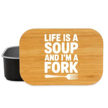 La vie est une soupe et je suis une fourchette - Boîte à goûter - noir - Devant