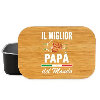 Der Beste Papa kommt aus Italien - Lunch Box - Schwarz - Vorne