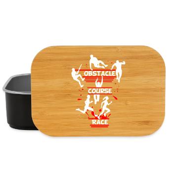 Obstacle Course Race – Line Obstacle Design - Lunch Box - black - Front