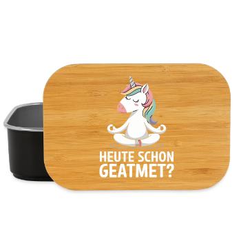  Heute Schon Geatmet Einhorn Yoga Meditation - Lunch Box - Schwarz - Vorne