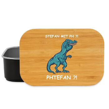 Blauer Dino mit Kick | Stefan - Lunch Box - Schwarz - Vorne