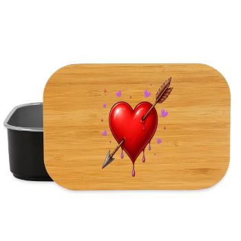 Heart Pierced by Arrow – Minimal Love Design - Boîte à goûter - noir - Devant