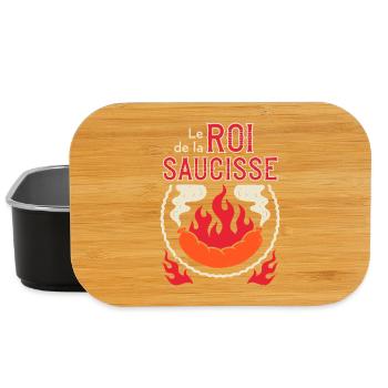 Roi de la Saucisse – Logo Barbecue - Boîte à goûter - noir - Devant