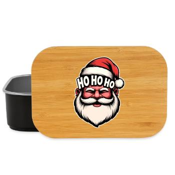 Christmas Santa HoHoHo Vintage Cartoon - Lunch Box - black - Front