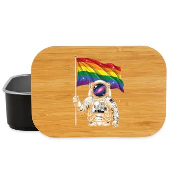 Pride Month LGBT – Astronaut mit Regenbogenflagge - Lunch Box - Schwarz - Vorne