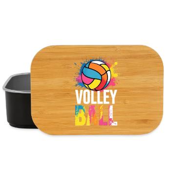 Volleyball Colorful Splashes Sports Team - Lunch Box - black - Front