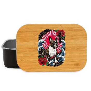 Französische Bulldogge im Japanischen Tattoo Stil - Lunch Box - Schwarz - Vorne