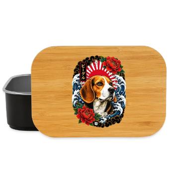 Beagle dans le style de tatouage Irezumi japonais - Boîte à goûter - noir - Devant