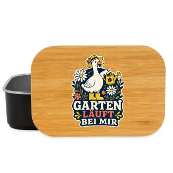 Garten läuft bei mir – Garten-Gans - Lunch Box - Schwarz - Vorne