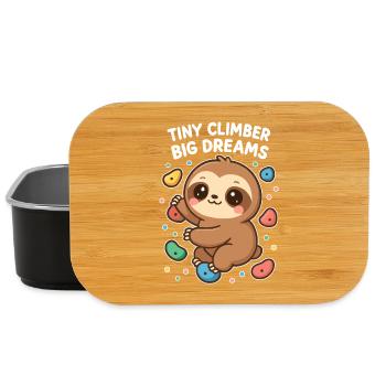 Kawaii Faultier Klettern - Tiny Climber Shirt - Lunch Box - Schwarz - Vorne