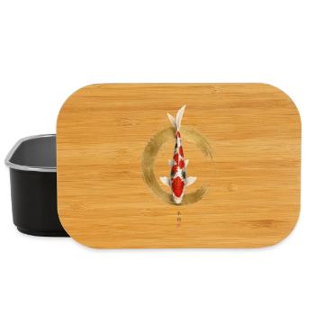 Eleganter Koi – Japanisches Zen Design - Lunch Box - Schwarz - Vorne