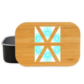 Azur X-Muster im Eis-Marble - Lunch Box - black - Front
