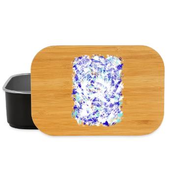 Blue Turquoise Tie-Dye Pattern - Lunch Box - black - Front