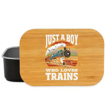 Only a boy who loves trains Railroad - Lunch Box - black - Front
