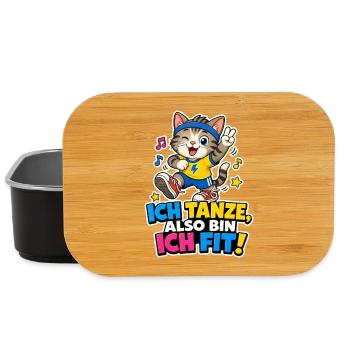 Tanzende Katze Fit Musik Sport Comic Spruch Cool - Lunch Box - Schwarz - Vorne