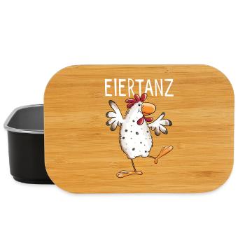 Eiertanz Huhn - Hühner - Comic - Vogel - Fun - Lunch Box - Schwarz - Vorne