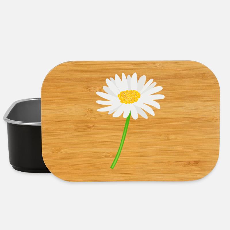Blume Gänseblümchen mit Stiel - Lunch Box - Schwarz