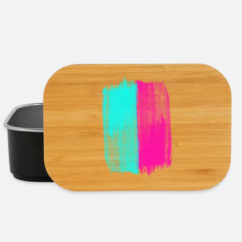 Pink And Turquoise Trend Colors Acrylic Paint - Lunch Box - black