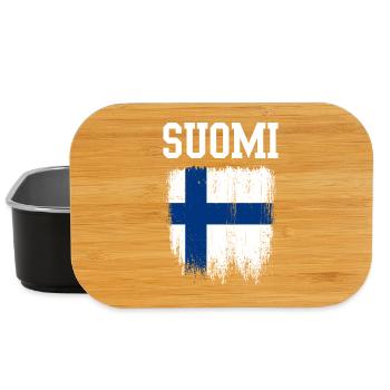 Suomi Distressed Finnish Flag - Lunch Box - black - Front