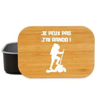 Je peux pas j'ai Rando (blanc) - Boîte à goûter - noir - Devant
