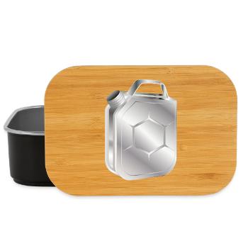 Petrol canister in stylish retro chrome look - Lunch Box - black - Front