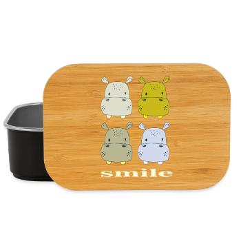 hippo smile - Lunch Box - black - Front
