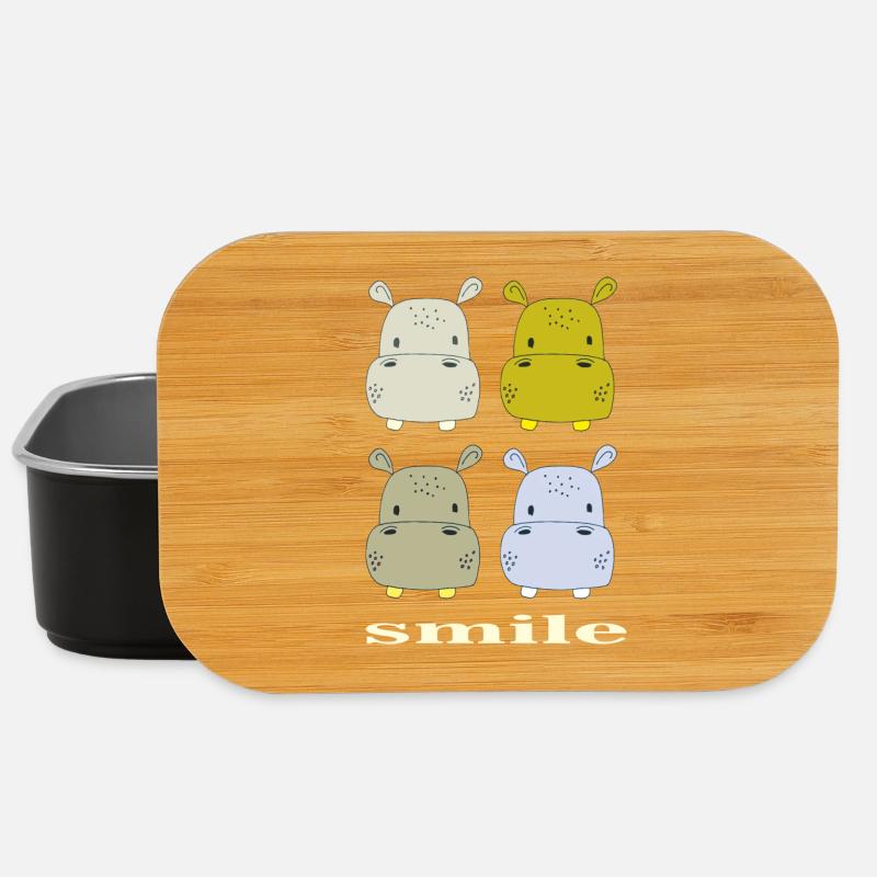 nilpferd smile - Lunch Box - Schwarz