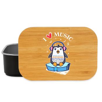 Herz Eis Pinguin Antarktis Tier Statement Vogel - Lunch Box - Schwarz - Vorne