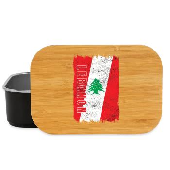 Libanon Vintage Flagge - Lunch Box - Schwarz - Vorne