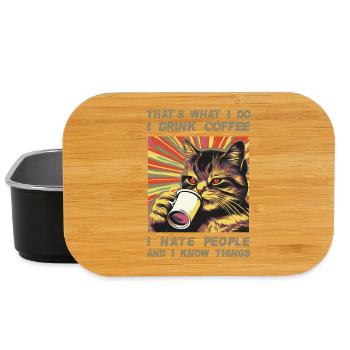 Coffee-drinking, sarcastic cat lover - Lunch Box - black - Front