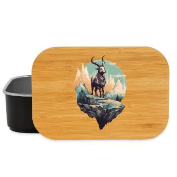 Mythical mountain goat on Flyerfelsen - Lunch Box - black - Front