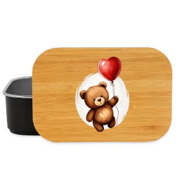 Bär mit Ballon - Lunch Box - Schwarz - Vorne