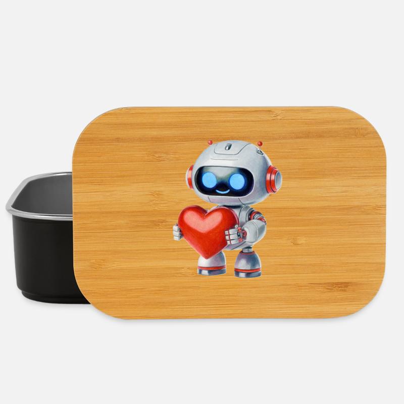 Des robots au cœur - Boîte à goûter - noir