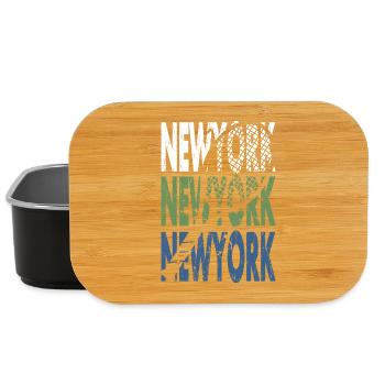 Tennis Shirt New York Turnier Amerika Design - Lunch Box - Schwarz - Vorne
