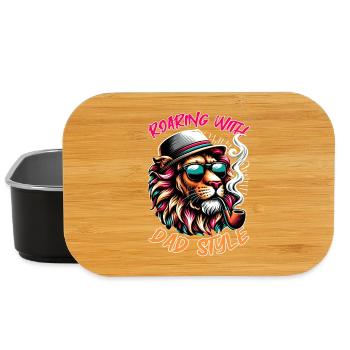 Rugir avec le style papa et les vibrations décontractées - Boîte à goûter - noir - Devant