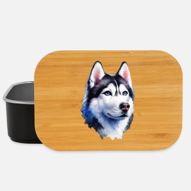 Portrait de husky majestueux - Boîte à goûter - noir