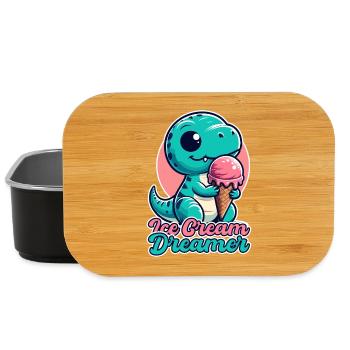 Ice Cream Dreamer Cute T-Rex with Ice Cream Gift - Lunch Box - black - Front