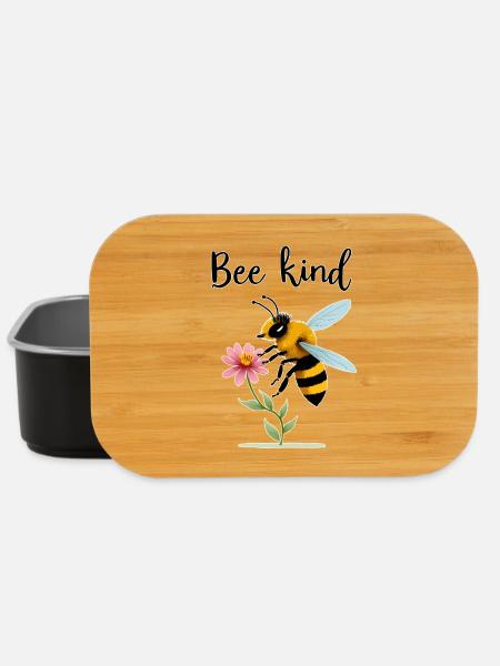 Type d’abeille : Abeille mignonne avec une petite fleur - Boîte à goûter - noir