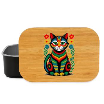 Folk Cat – L’âme colorée de la nature - Boîte à goûter - noir - Devant