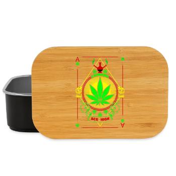 Cannabis vibrant et emblème du crâne - Boîte à goûter - noir - Devant