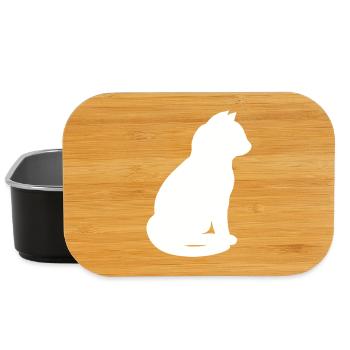 sitzende katzensilhouette v2 - Lunch Box - Schwarz - Vorne