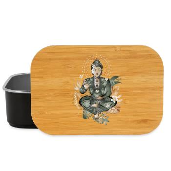 Buddha with exotic flowers and plants - Lunch Box - black - Front