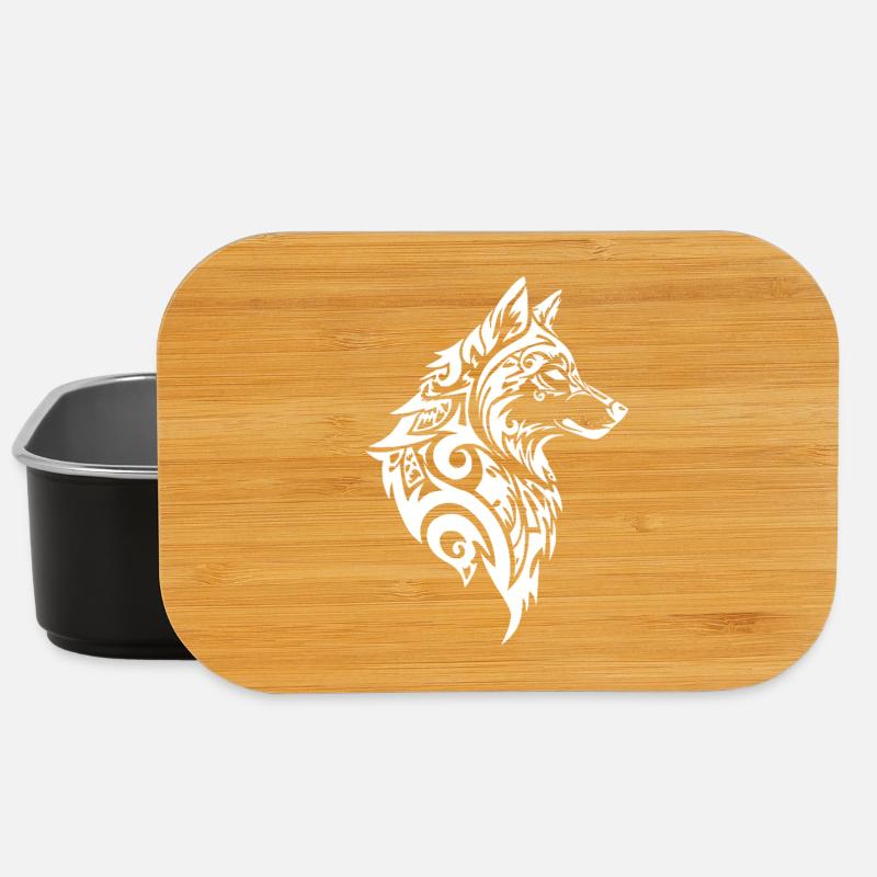 Tribal Wolf Nordic Tattoo - Lunch Box - Schwarz