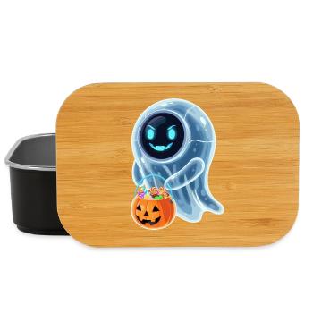 Robot fantôme avec seau à citrouille - Boîte à goûter - noir - Devant