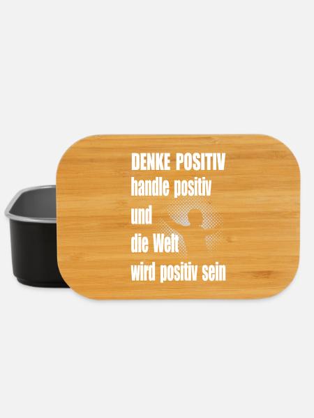 Positive Thinking Motivational Saying Man - Lunch Box - black