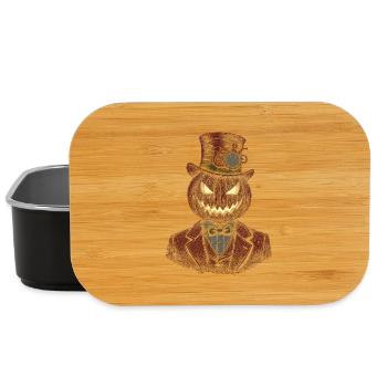 Citrouille gentleman steampunk - Boîte à goûter - noir - Devant