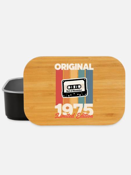 November 1975 Cassette Tape 50 Years Man Woman Gift - Lunch Box - black