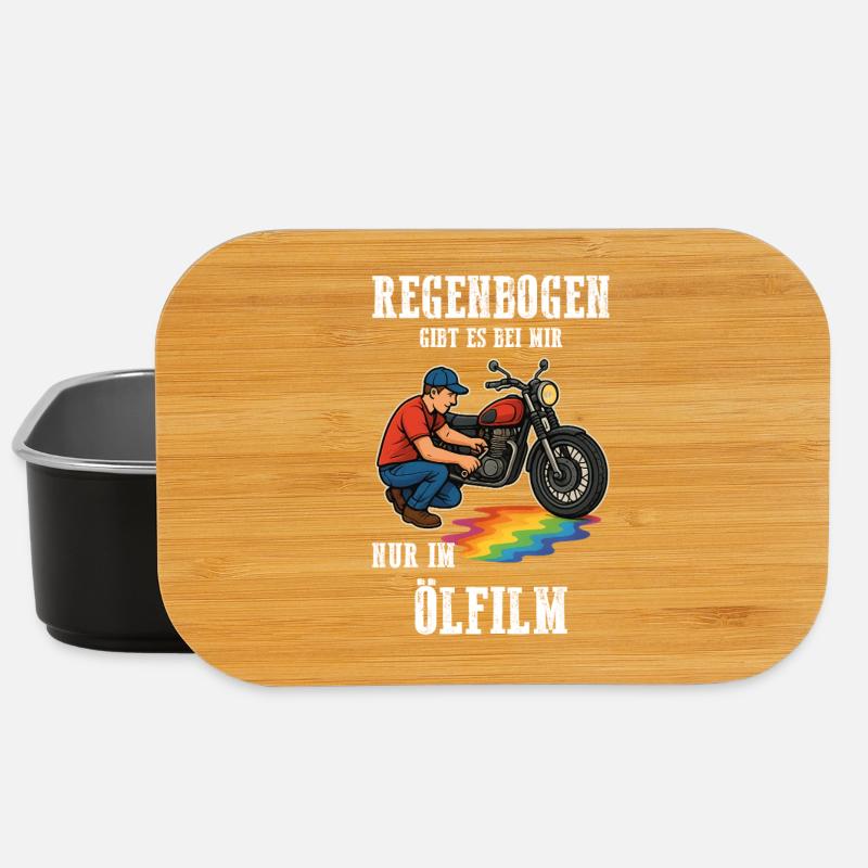 Regenbogen gibt es bei mir nur im Ölfilm Motorrad - Lunch Box - Schwarz