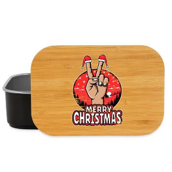 Joyeux Noël Signe de Paix Motif Rose Utilisé - Boîte à goûter - noir - Devant