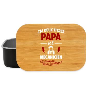 Dad and Mechanic Christmas Father's Day Gift Idea - Lunch Box - black - Front